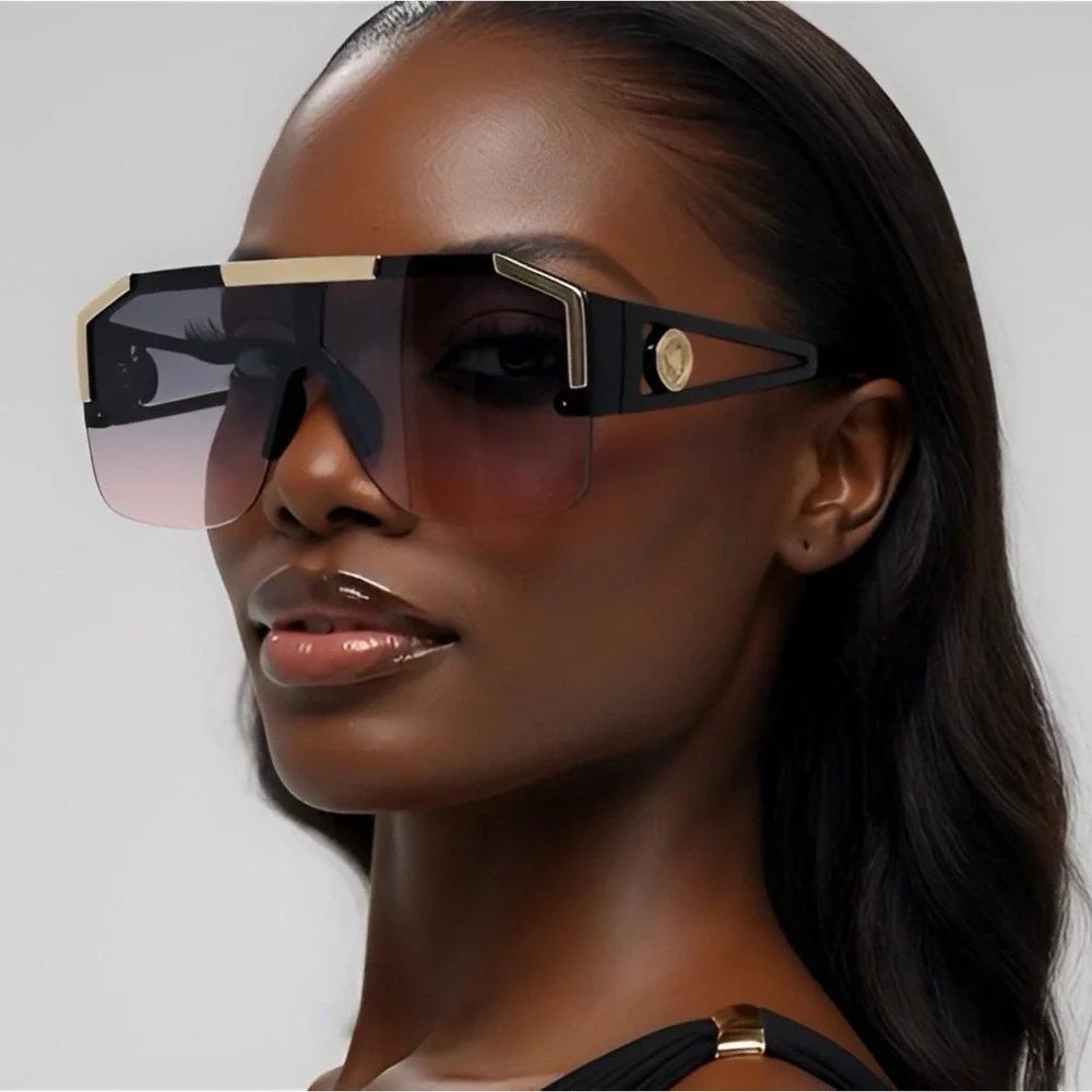 Oversized Fashion Sunglasses Sports Driving Glasses Gradient‎ Women UV400 Lentes